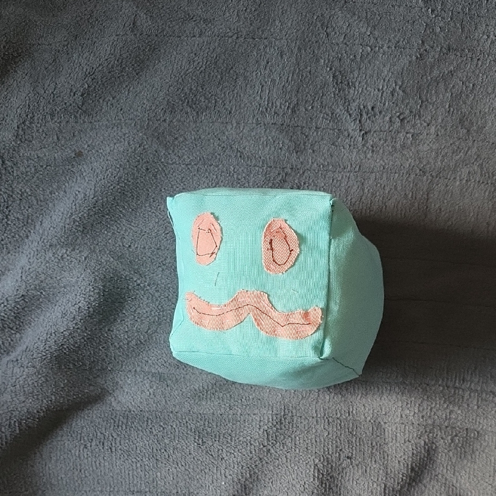 HandMade SlimeCube - Happy Teal and Pink
